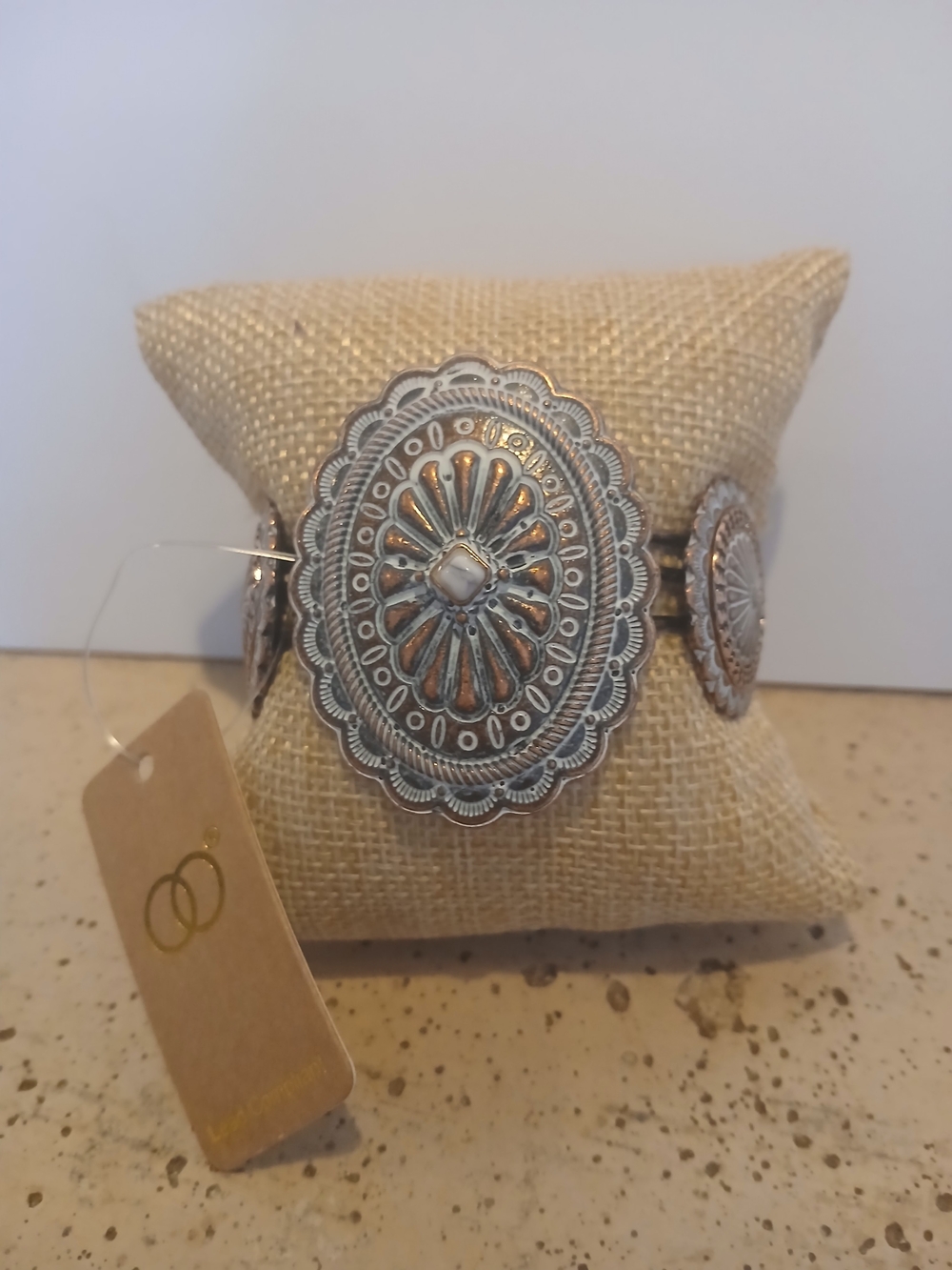 Silver-Tone Concho Cuff Bracelet